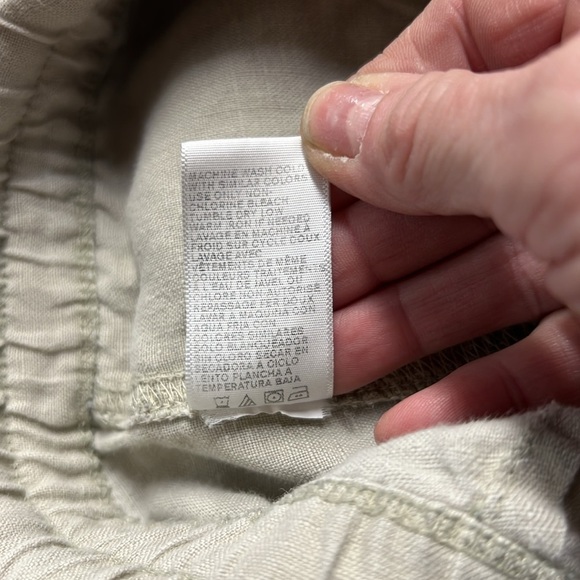 James Perse Tan Linen Soft Drape Pant Pull On with Pockets Size 3/L - Picture 12 of 13